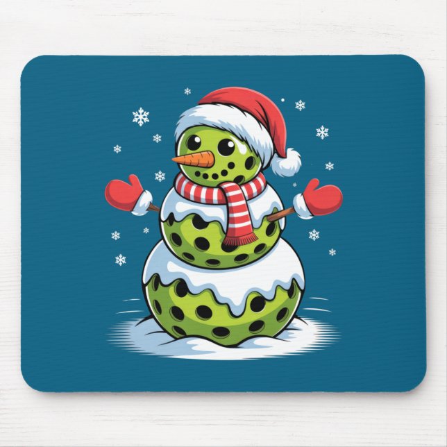 Mousepad Santa Hat Ckleball Snowman Christmas Men Women Kid (Frente)
