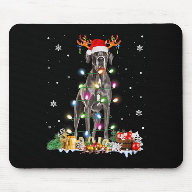 Mousepad Santa Hat Fairy Lights Pajama (Frente)