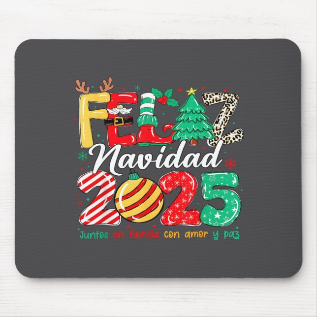 Mousepad Santa Hat Family Christmas Matching Funny Feliz Na (Frente)