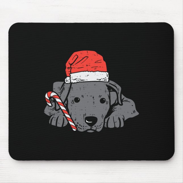 Mousepad Santa hat pitbull pit dog natal, Natal, mulheres c (Frente)