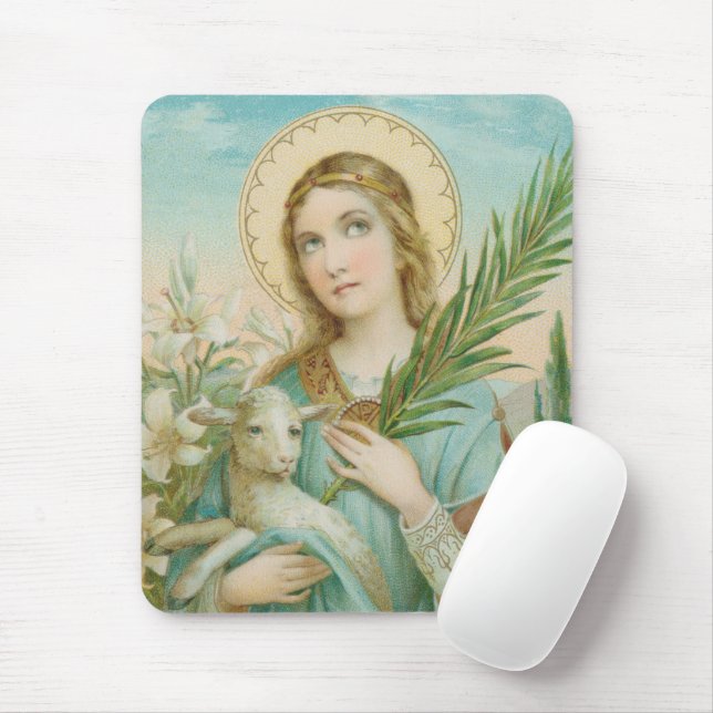 Mousepad Santa Inês de Roma (MH 01) (Com mouse)