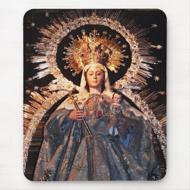 Mousepad Santa Mãe Maria e bebê Jesus (Frente)
