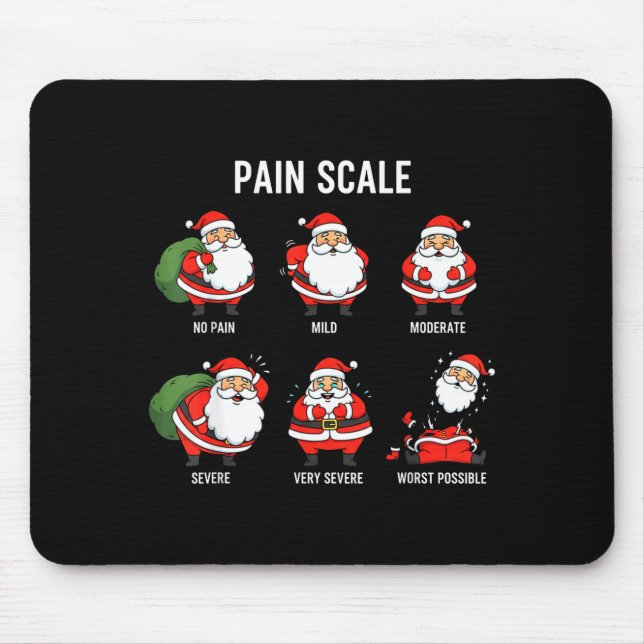 Mousepad Santa Pain Scale Funny Christmas Design For Nurse  (Frente)