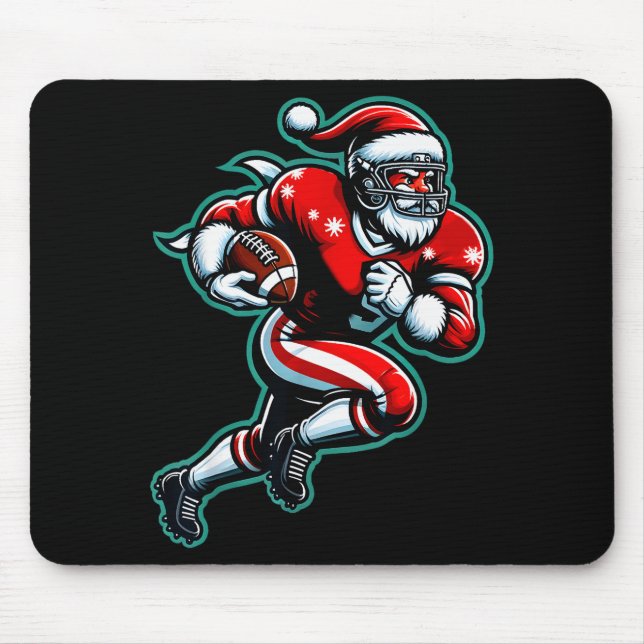 Mousepad Santa Playing American Football Christmas Women Me (Frente)