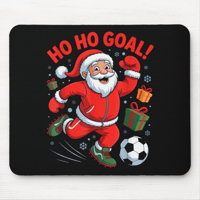 Mousepad Santa Playing Soccer Funny Holiday Christmas Xmas  (Frente)