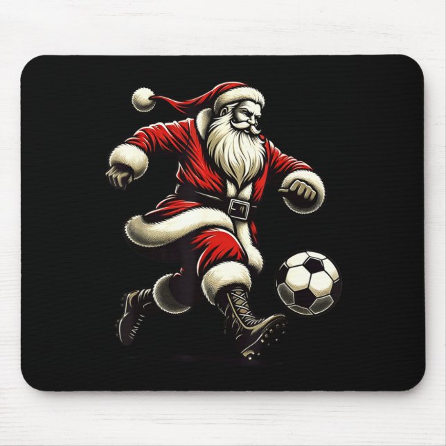Mousepad Santa Plays Soccer Srts, Xmas Christmas Women Men  (Frente)