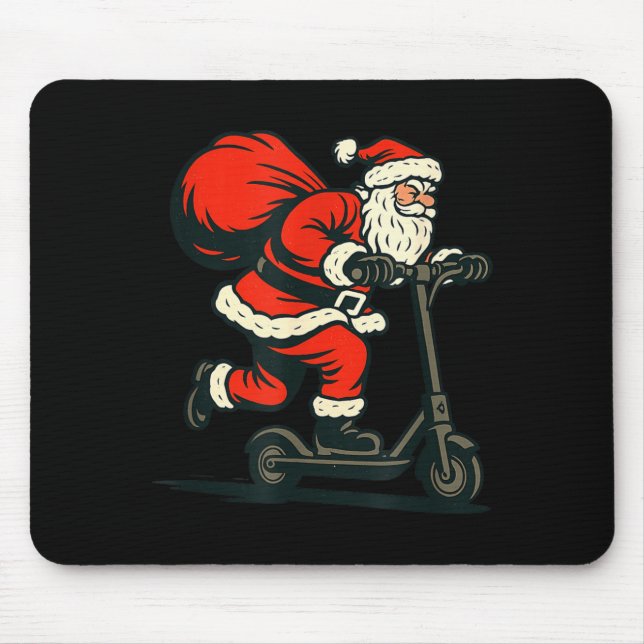 Mousepad Santa Riding Electric Scooter  (Frente)