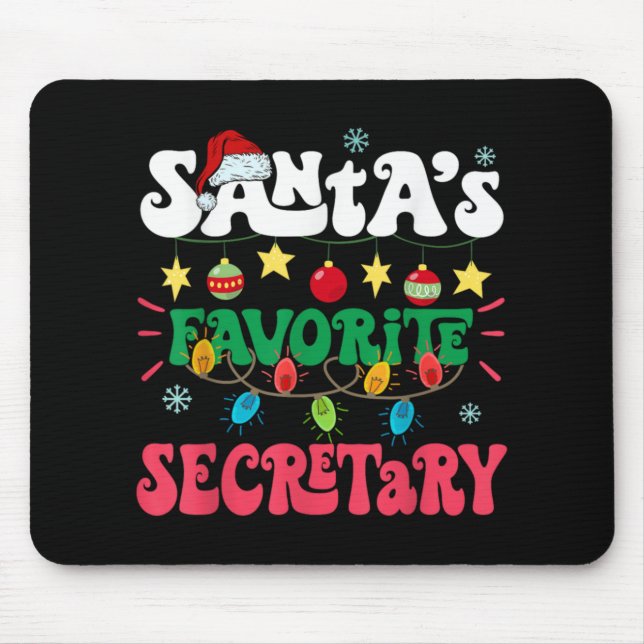 Mousepad Santa S Favorite Secretary Funny Santa Xmas Light  (Frente)