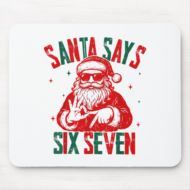 Mousepad Santa Says Six Seven Viral Funny Santa Saying 6 7  (Frente)