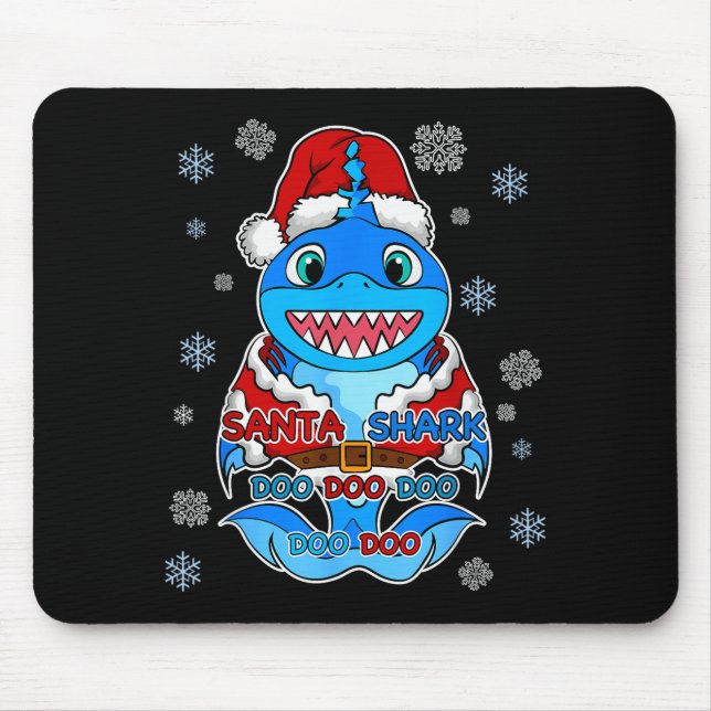 Mousepad Santa Shark, Shark In A Santa Suit, Christmas Shar (Frente)