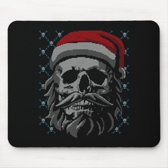 Mousepad Santa Skull Ugly Christmas Santa Lover Y Christmas (Frente)