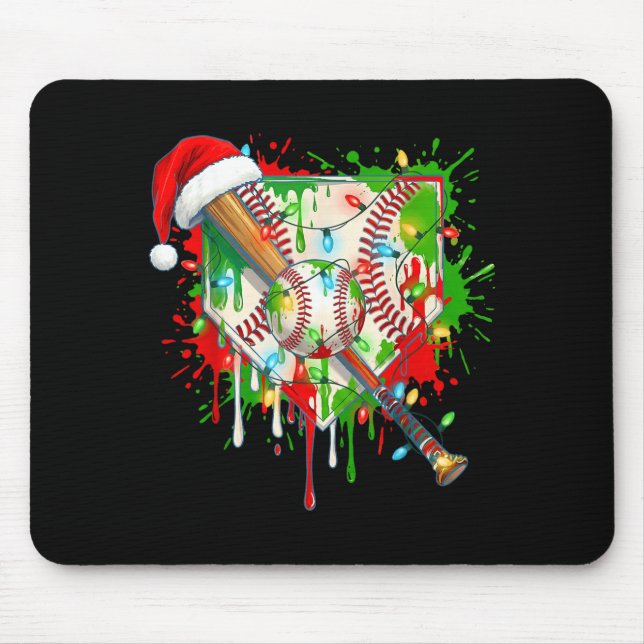 Mousepad Santa Srts Ice Baseball Christmas Xmas Pajama Kid  (Frente)