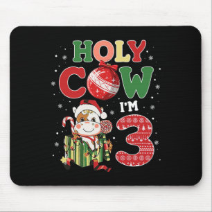 Mousepad Santa Vaca, eu sou 3 Criança de Vaca de Aniversári