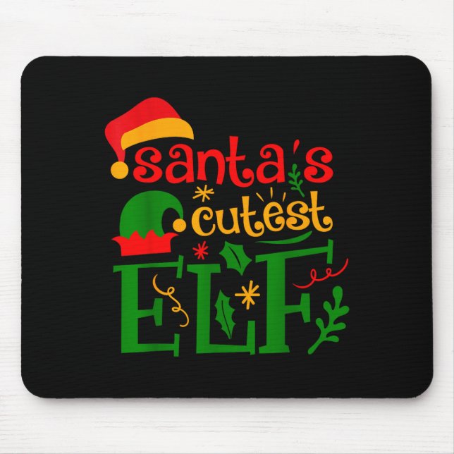 Mousepad Santa's Cutest Elf Infant Pajamas Christmas Boy An (Frente)