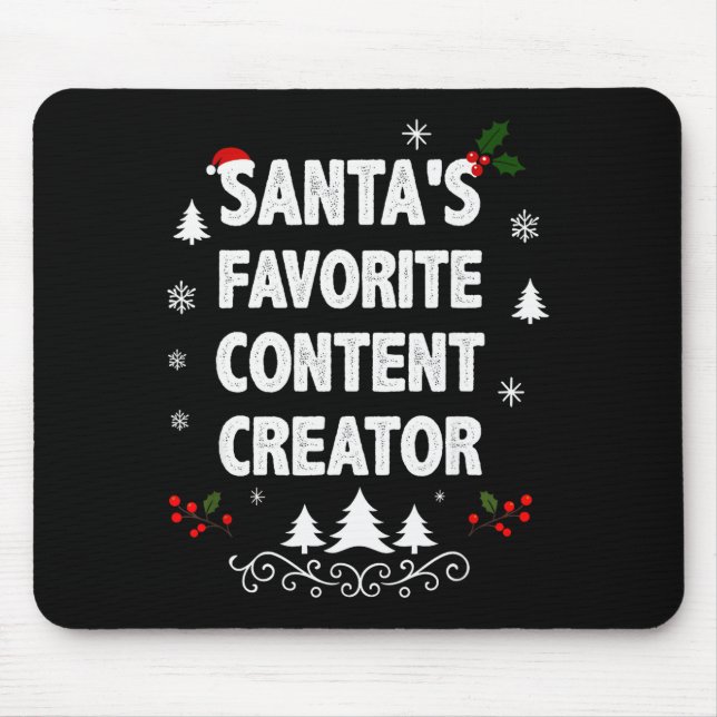 Mousepad Santa's Favorite Content Creator Funny Christmas P (Frente)