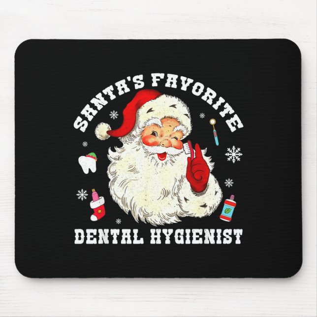 Mousepad Santas Favorite Dental Hygienist Christmas Funny G (Frente)