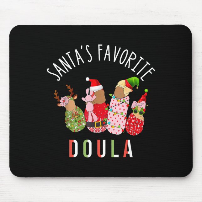 Mousepad Santa's Favorite Doula Nurse Christmas Stpartum Mi (Frente)
