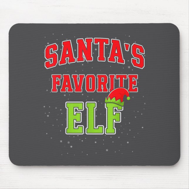 Mousepad Santa's Favorite Elf Christmas Family Matching Gro (Frente)