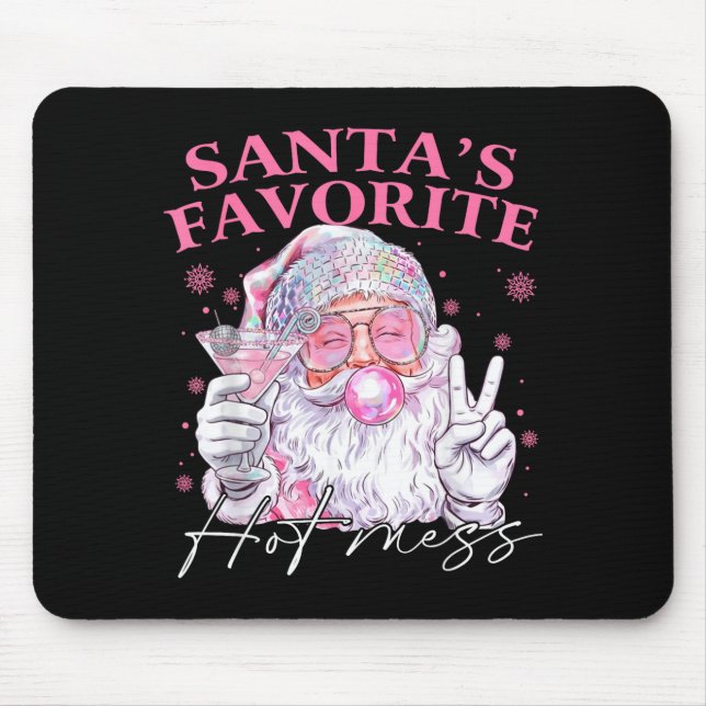 Mousepad Santa's Favorite Hot Mess Funny Christmas  (Frente)
