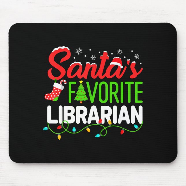 Mousepad Santa's Favorite Librarian Christmas Library Book  (Frente)