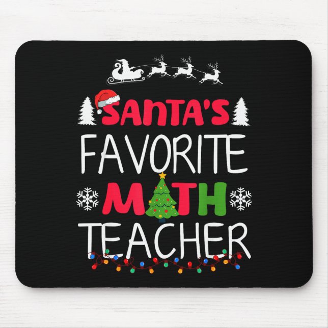 Mousepad Santa's Favorite Math Teacher Christmas Mathematic (Frente)