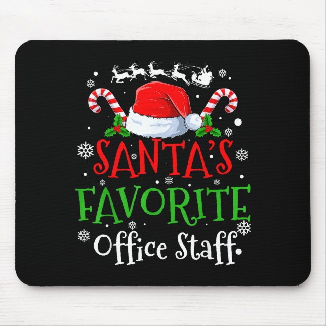 Mousepad Santa's Favorite Office Staff Christmas Party  (Frente)