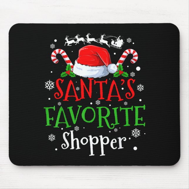 Mousepad Santa's Favorite Shopper Christmas Party  (Frente)