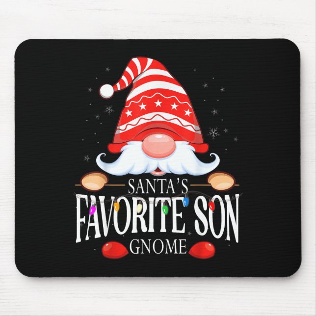 Mousepad Santa's Favorite Son Gnome Matching Christmas Paja (Frente)