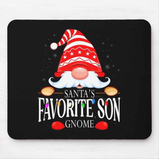 Mousepad Santas Favorite Son Gnome Matching Christmas Paja  (Frente)