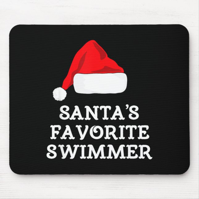 Mousepad Santa's Favorite Swimmer Christmas Funny Xmas Swim (Frente)