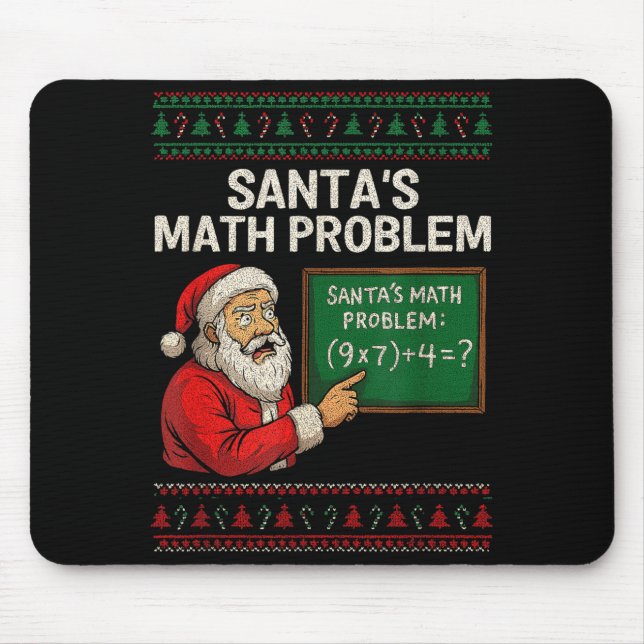 Mousepad Santa's Math Problem 67 Viral Meme Christmas Ugly  (Frente)