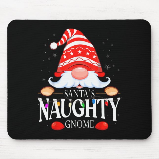 Mousepad Santa's Naughty Gnome Matching Christmas Pajama  (Frente)