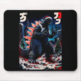 Mousepad Santazilla Monstro Japonês Kaiju Dinossauro Natal