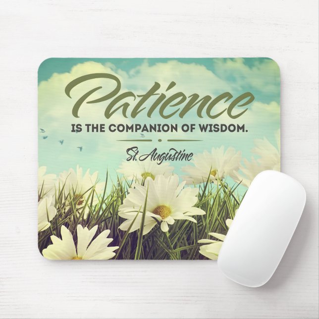 Mousepad Santo Augustine Inspirational Cote "Paciência" (Com mouse)