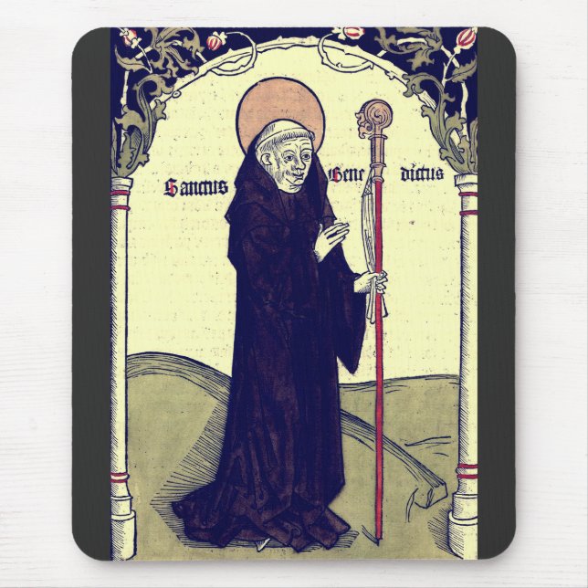 Mousepad Santo Benedito de Núrsia Pai do Monasticismo (Frente)