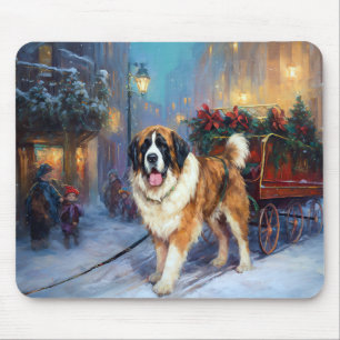 Mousepad Santo Bernard Christmas Fesason Season