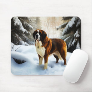 Mousepad Santo Bernard Deixe-O Neve Natal