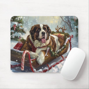 Mousepad Santo Bernard Dog Natal Festivo