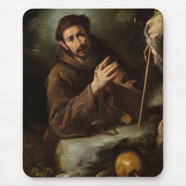 Mousepad Santo Francisco na Oração (fé cristã) (Frente)