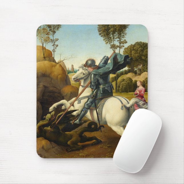 Mousepad Santo George e o Dragão, 1506 por Raphael (Com mouse)