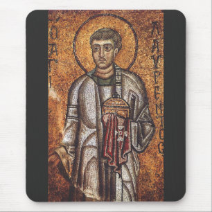Mousepad Santo Lawrence Impressão de Arte em Mosaico Ortodo