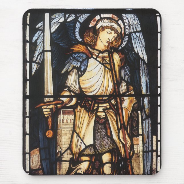Mousepad Santo Michael por Sir Edward Coley Burne-Jones (Frente)