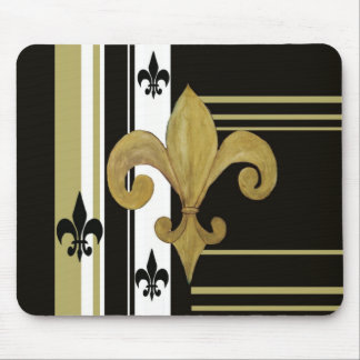Mousepad Santos Black and Dourado Fleur de lis