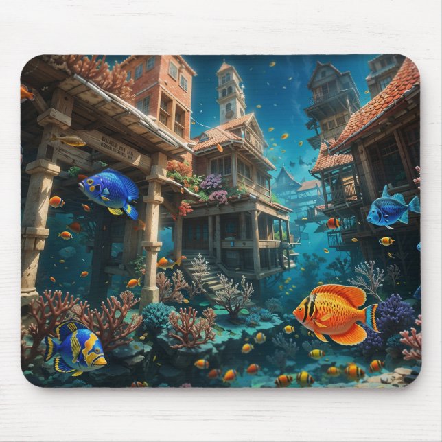 Mousepad Santuário Submerso: Um Haven Aquático (Frente)