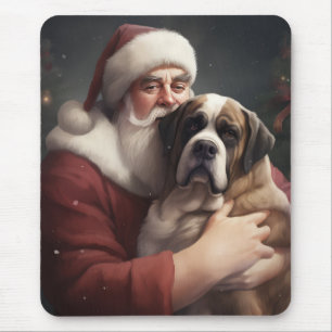 Mousepad São Bernardo com Papai Noel Natal Festivo