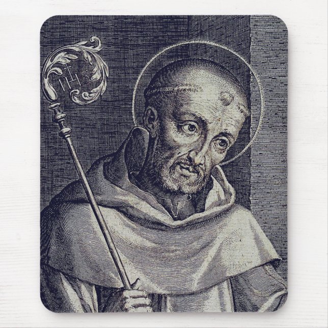 Mousepad São Bernardo de Claraval Doutor Melífluo Arte (Frente)
