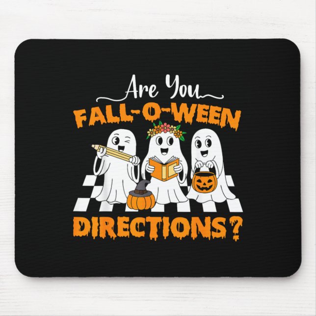 Mousepad são Direções de Outono O Ween Engraçadas Professor (Frente)