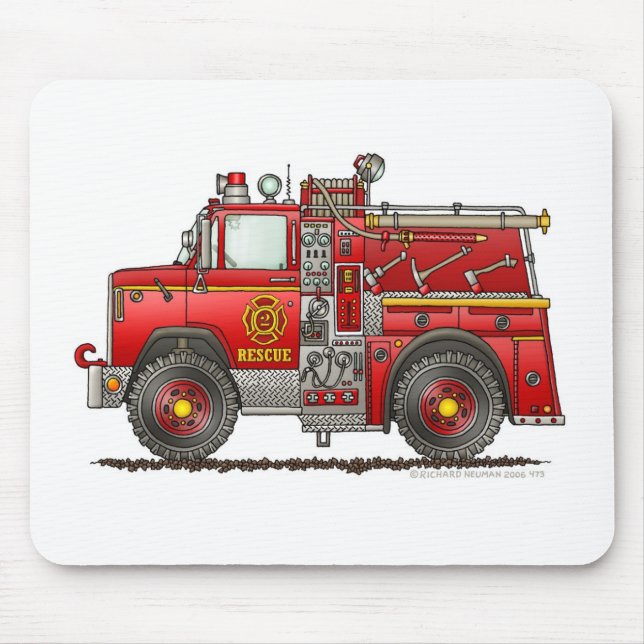 Mousepad Sapador-bombeiro do carro de bombeiros do (Frente)