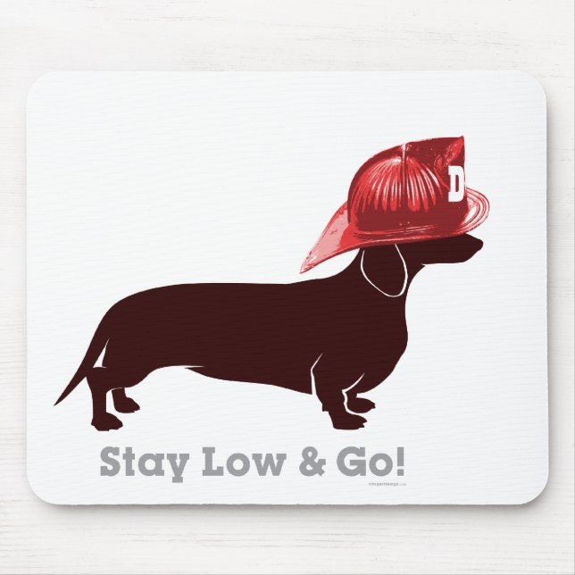 Mousepad Sapador-bombeiro "estada do Dachshund baixa " (Frente)