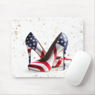 Mousepad Sapatos de salto alto com bandeira americana